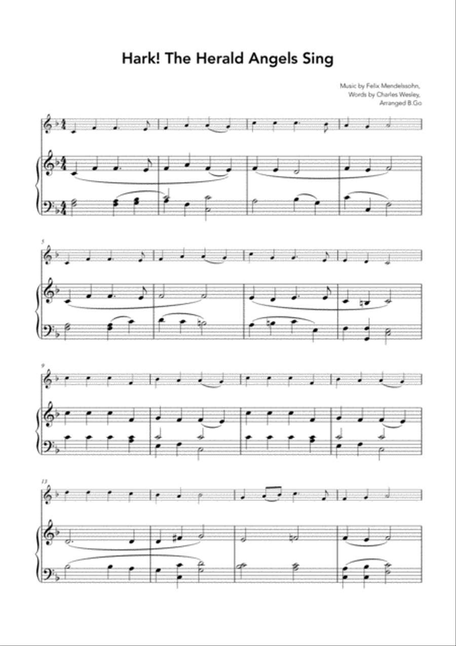 Hark! The Herald Angels Sing Violin Solo scores gallery preview page 1