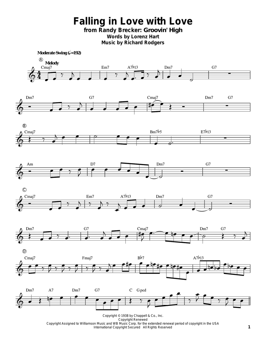 Falling In Love With Love Trumpet scores gallery preview page 1