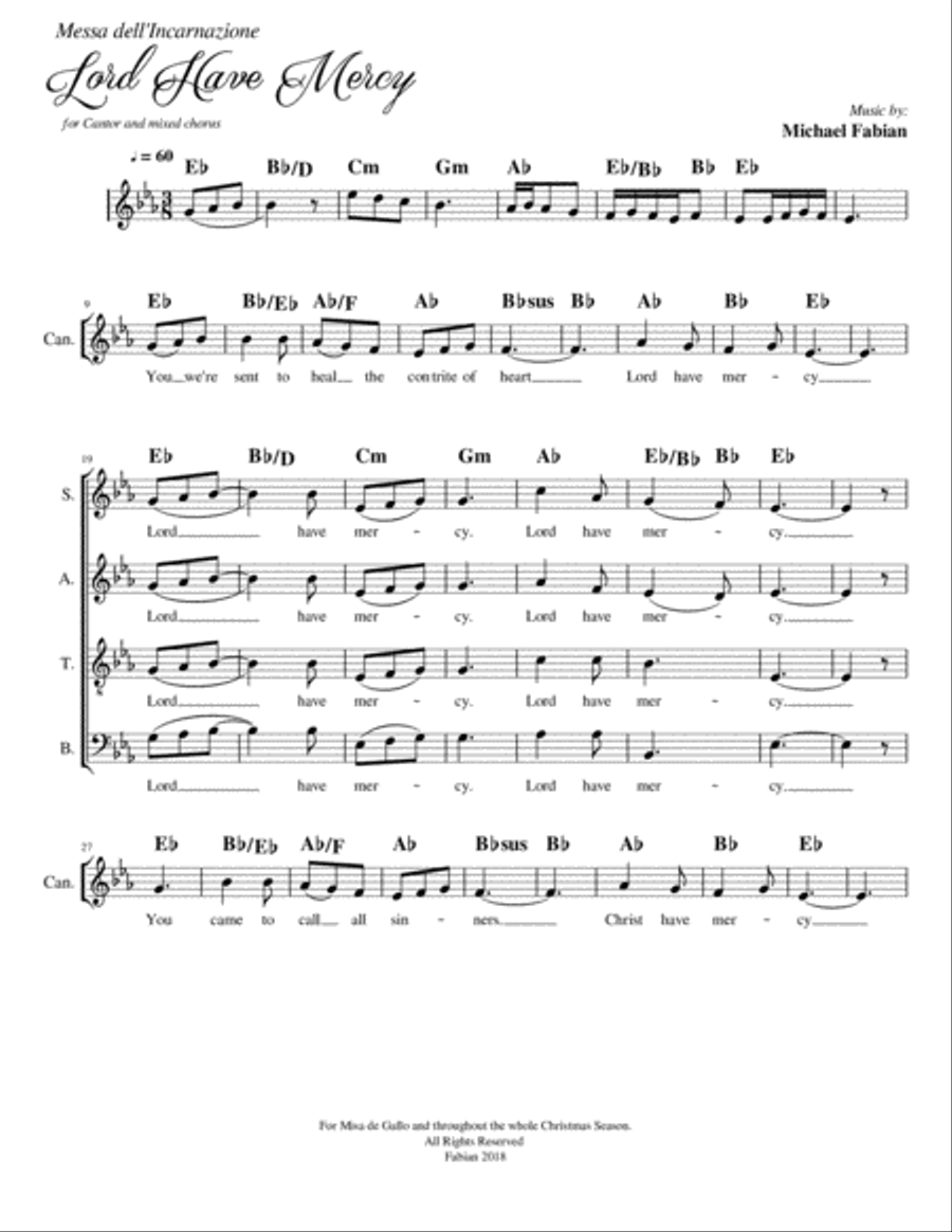 Mass of the Incarnation SATB 4-Part scores gallery preview page 1