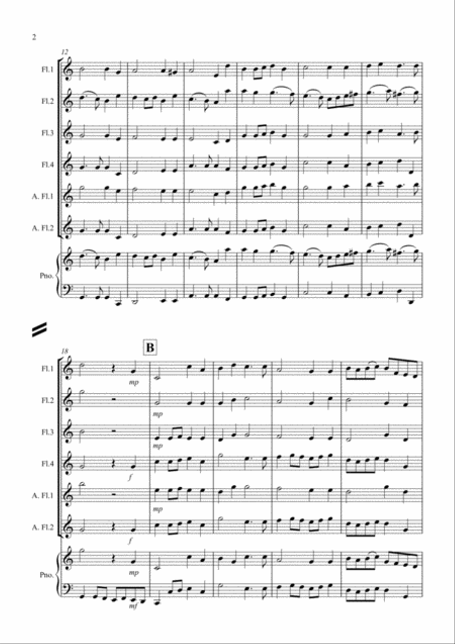 Prelude from Te Deum for Flute Quartet Flute Quartet scores gallery preview page 2