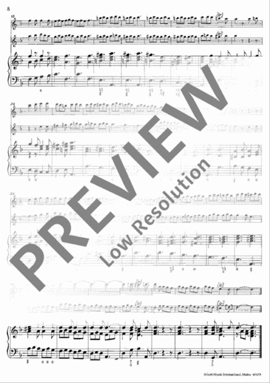 Trio Sonata in D minor Flute scores gallery preview page 11