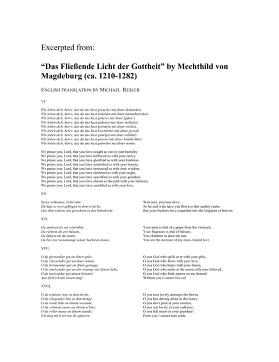 Mechthild von Magdeburg ... Minnelieder an Got (2005) for chorus, harp and string quintet (full scor image number null