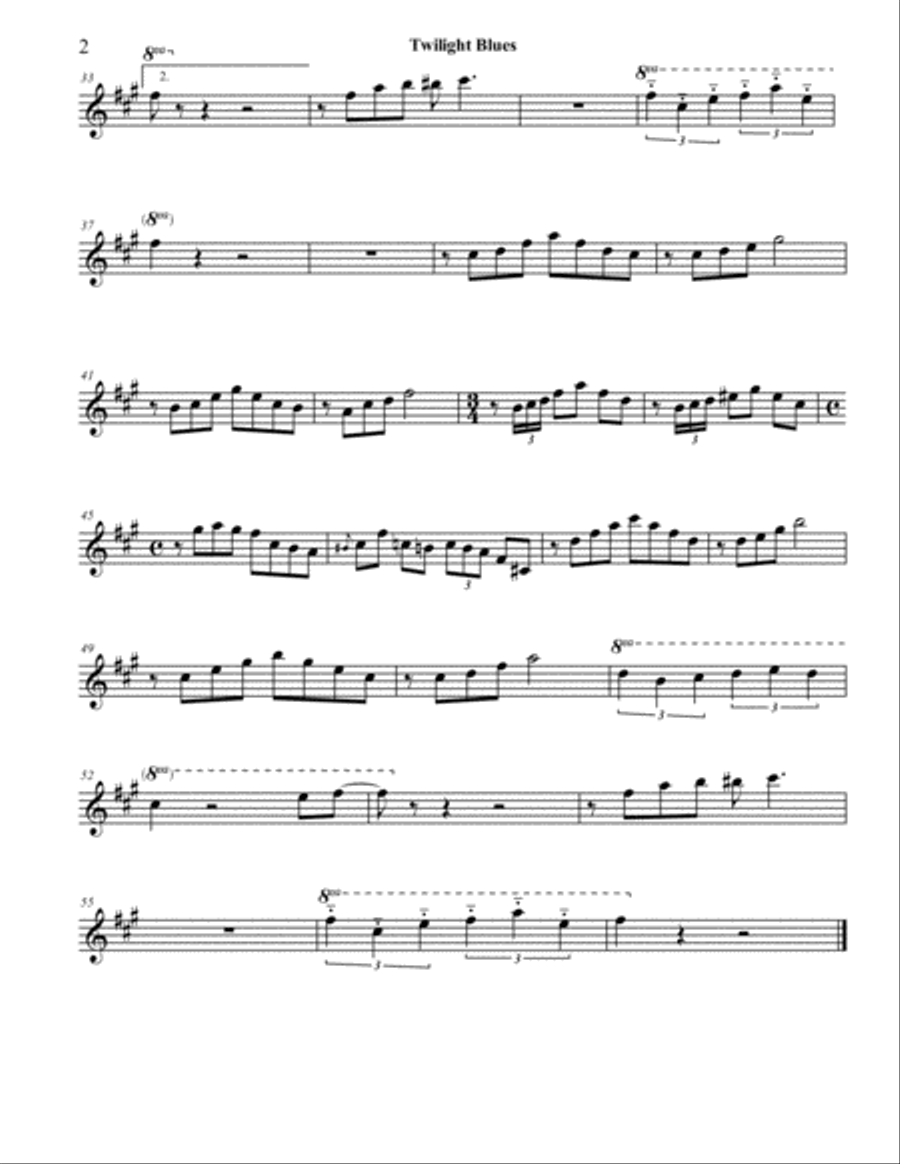 Twilight Blues - Two Alto Saxes and Piano Jazz Ensemble scores gallery preview page 4