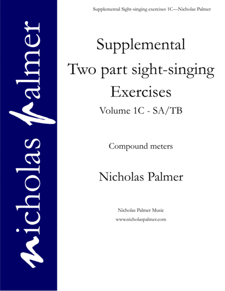 Sight-singing exercises for two-part choirs vol. 1C - Compound meters