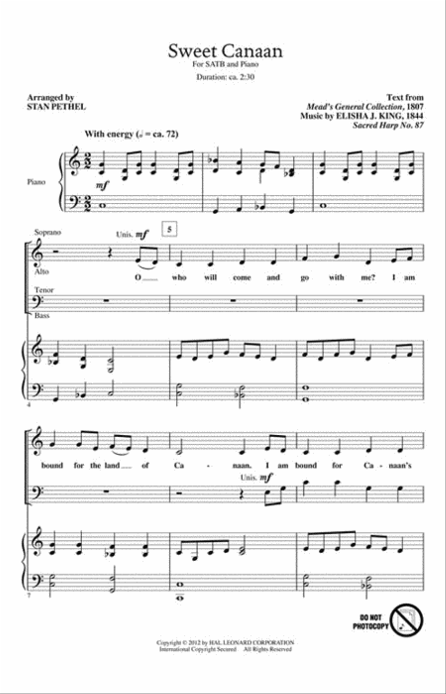 Sweet Canaan Sweet Canaan 4-Part scores gallery preview page 2
