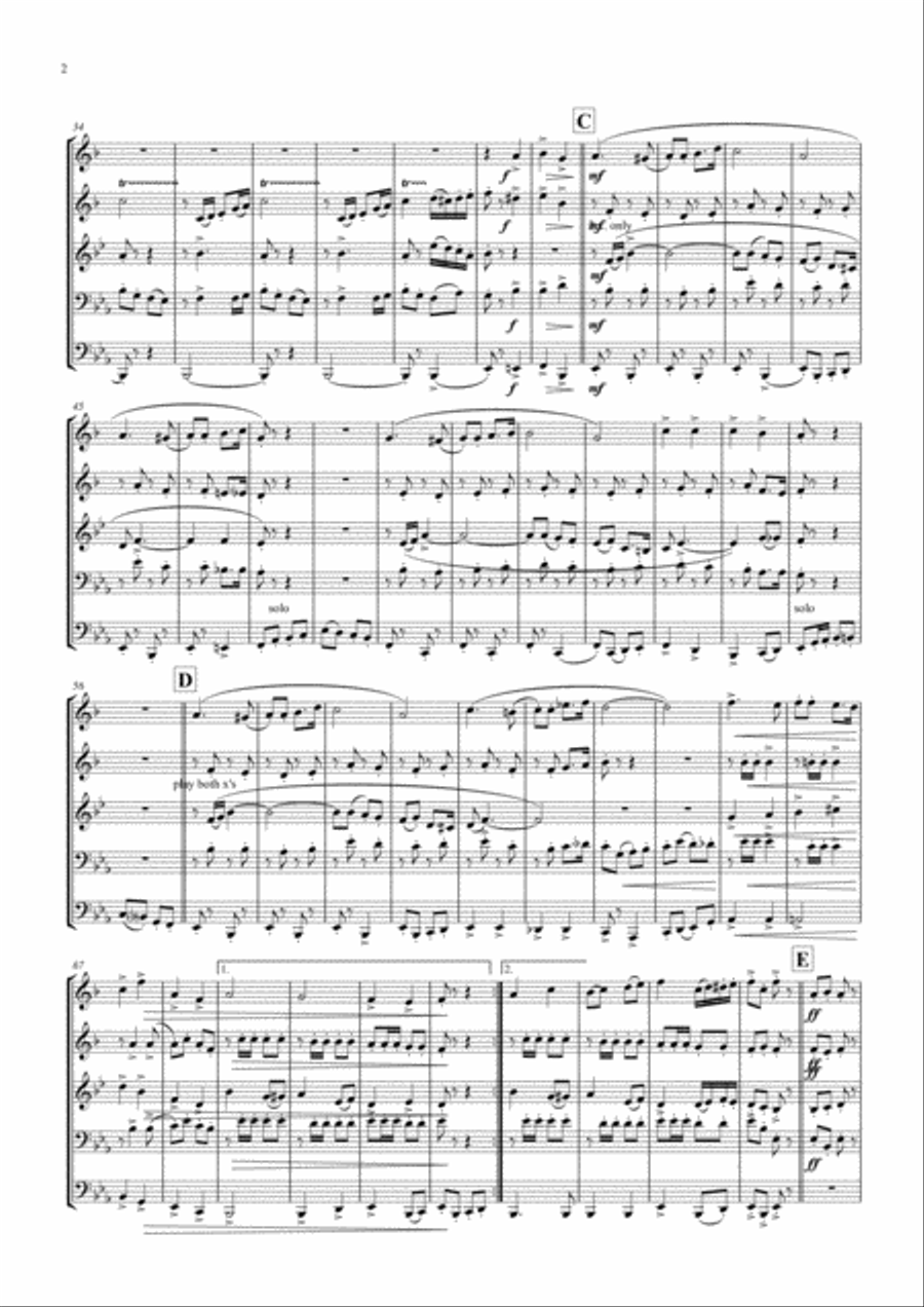 Allerbester Laune - German Polka - Brass Quintet Brass Quintet scores gallery preview page 2