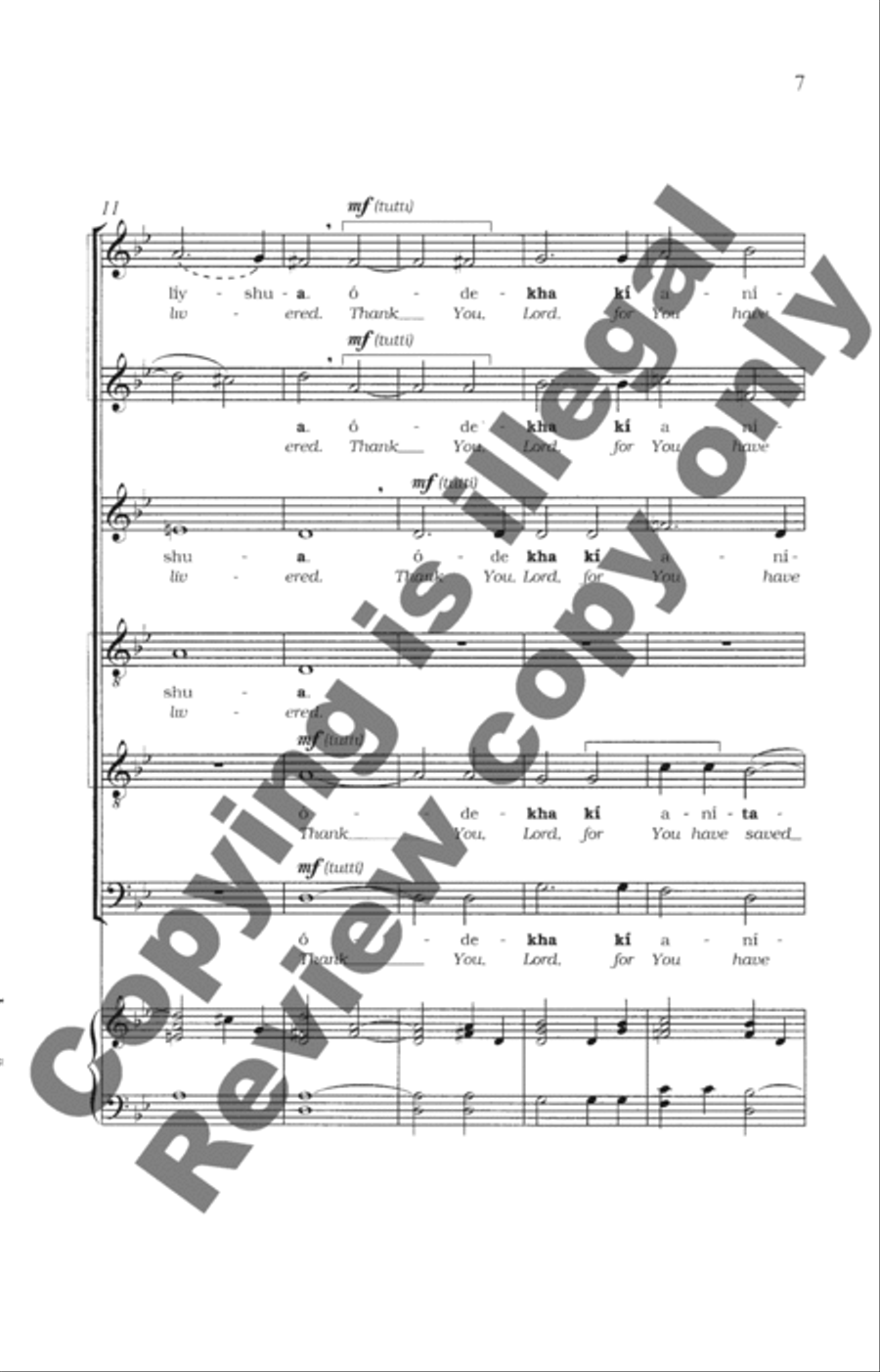 Odekha (Thank you, Lord) SSATBB scores gallery preview page 24