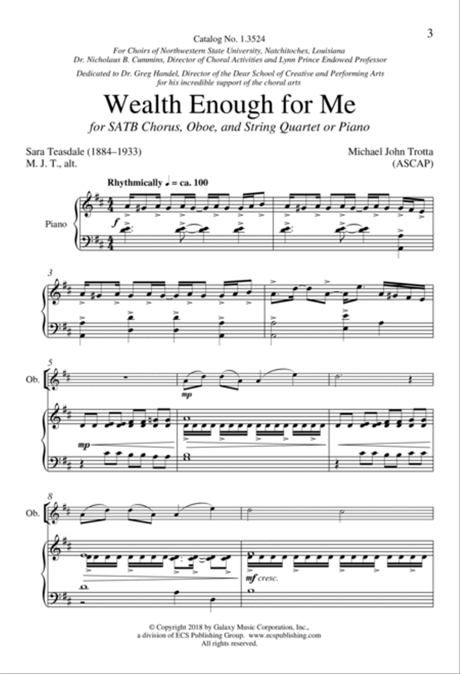 Wealth Enough for Me from For a Breath of Ecstasy 4-Part scores gallery preview page 2
