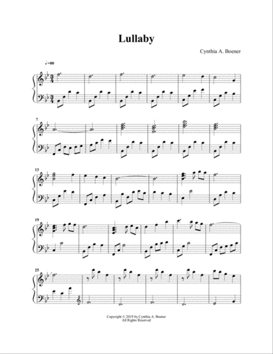 Lullaby Lullaby Harp scores gallery preview page 1