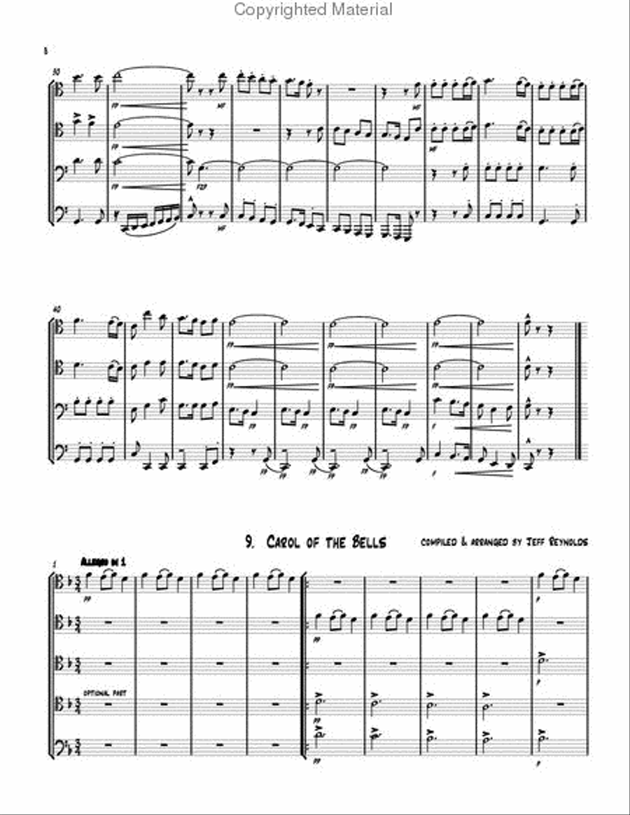 19 Traditional Christmas Carols Trombone Quartet scores gallery preview page 5
