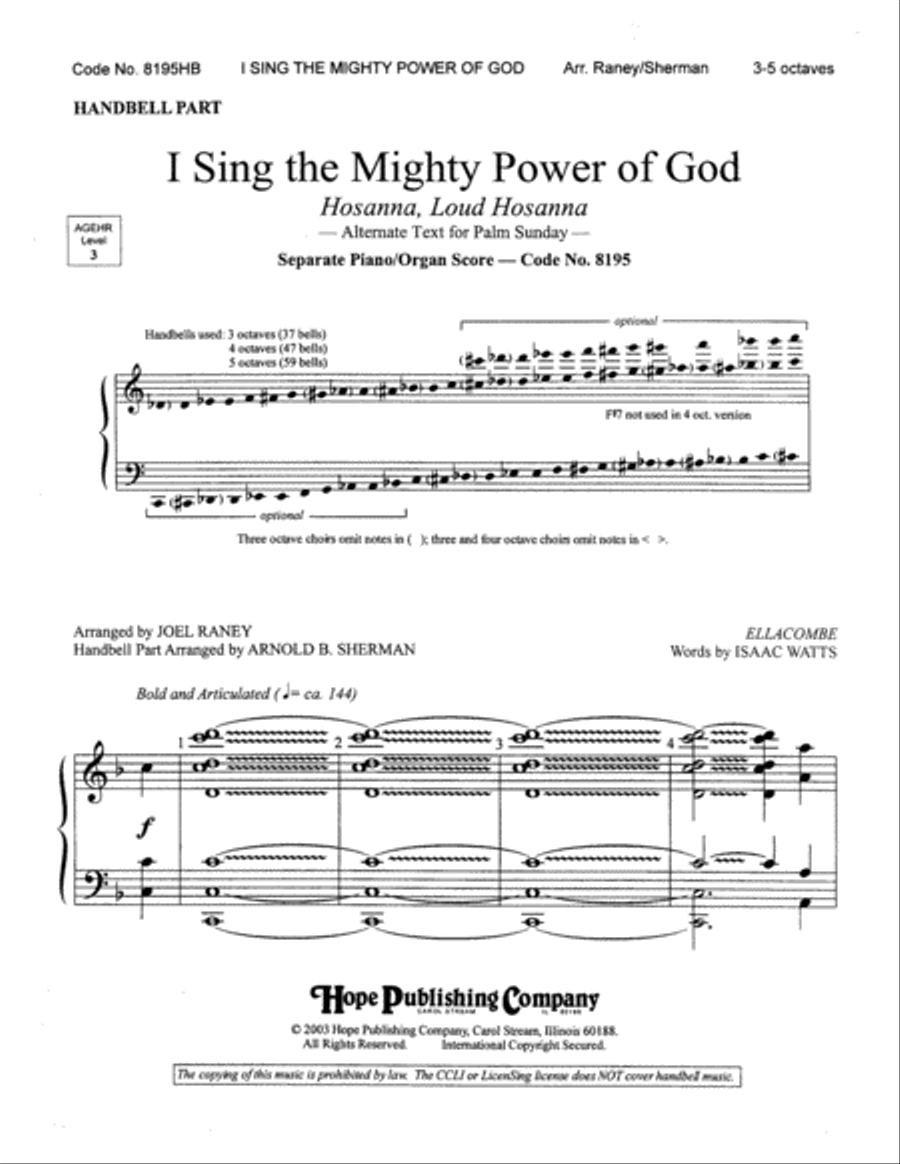 I Sing the Mighty Power of God Handbell Choir scores gallery preview page 2