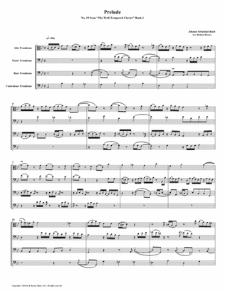 Prelude 19 from Well-Tempered Clavier, Book 1 (Trombone Quartet)