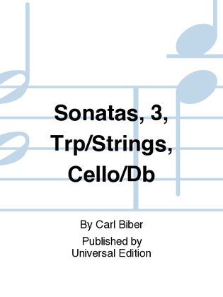 Book cover for Sonatas, 3, Trp/Strings, Vc/Db