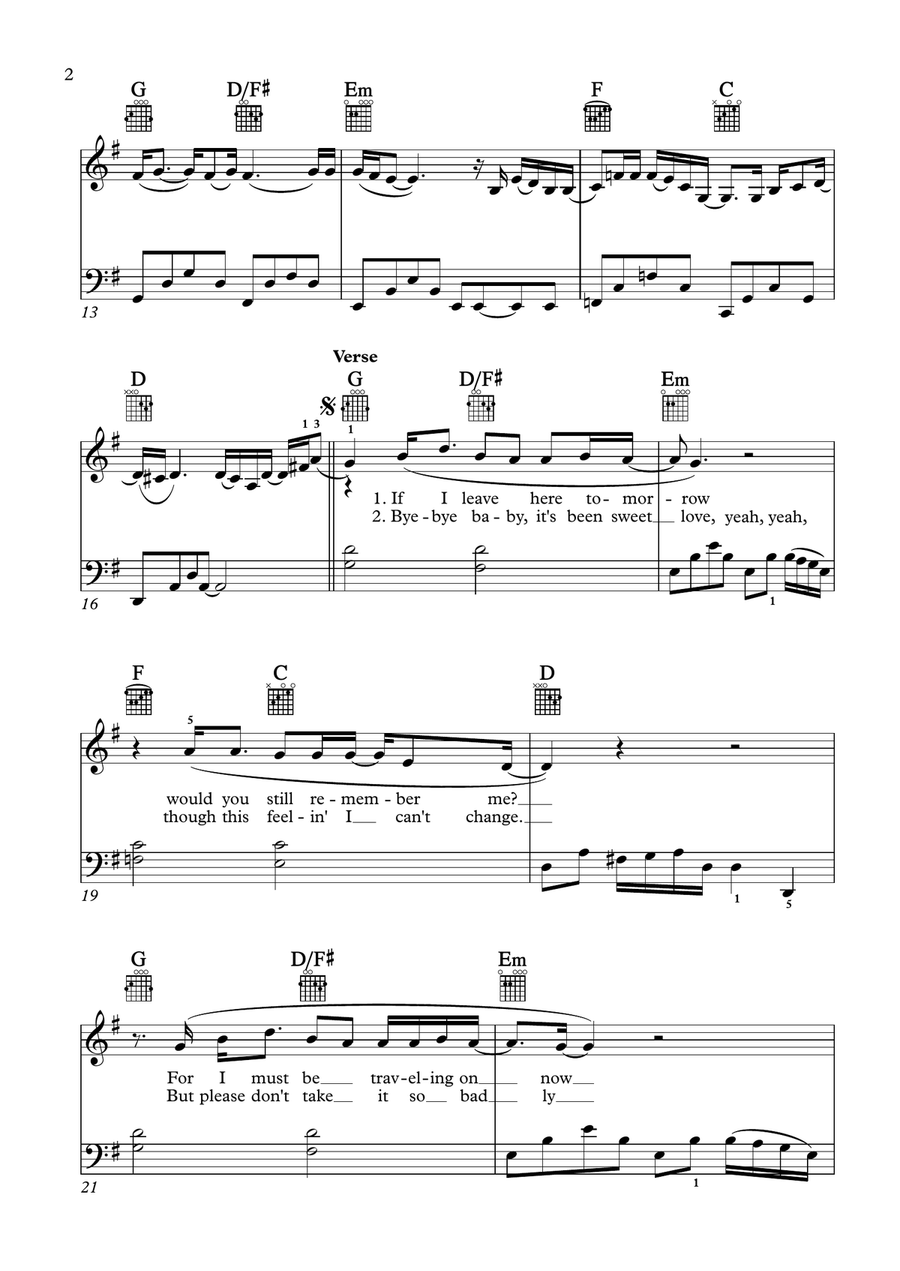Free Bird Piano, Vocal scores gallery preview page 2