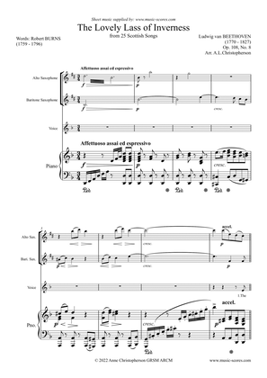 The Lovely Lass of Inverness, Op. 108 - Voice, Alto Sax, Baritone Sax and Piano