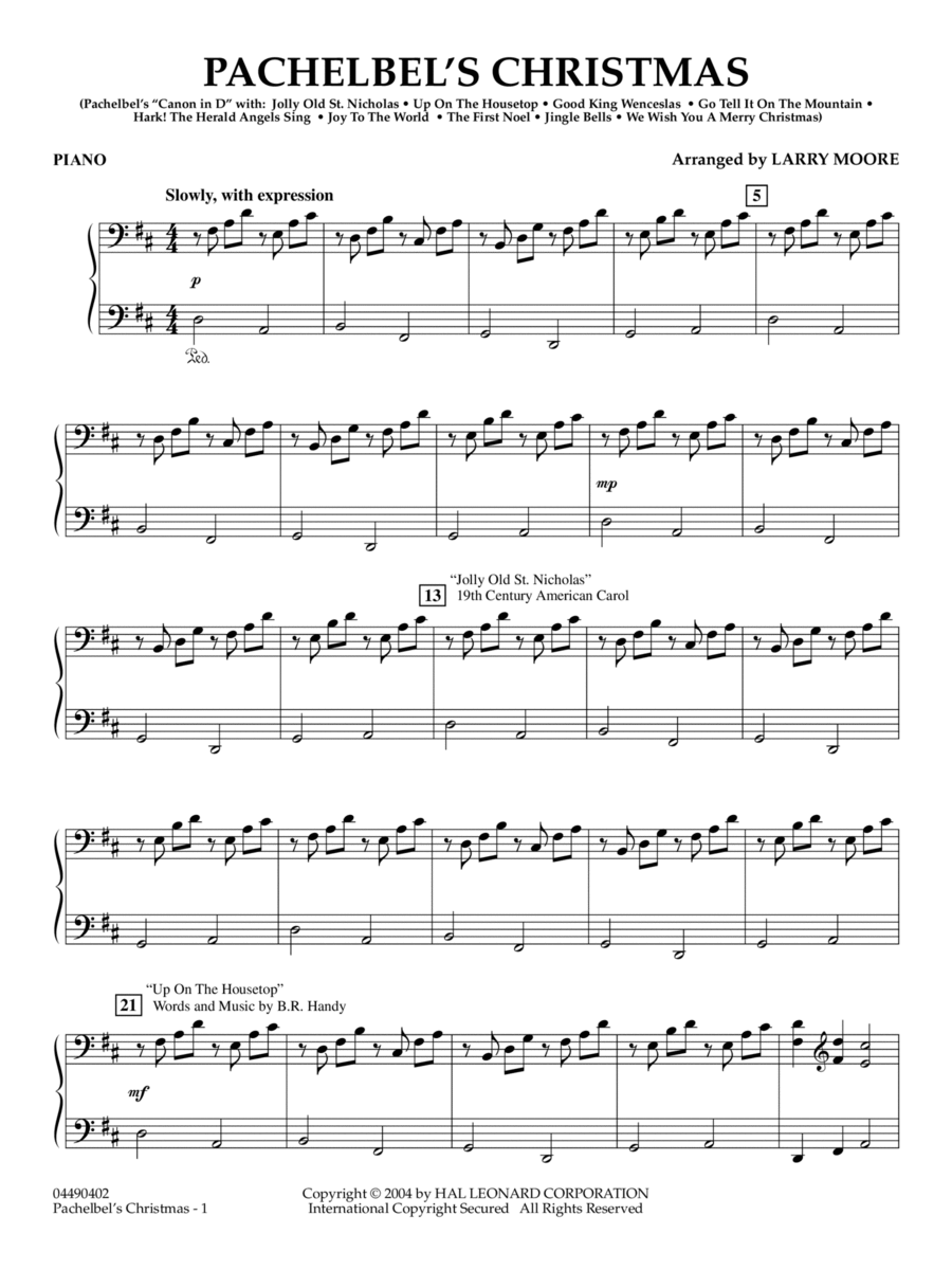 Pachelbel's Christmas - Piano