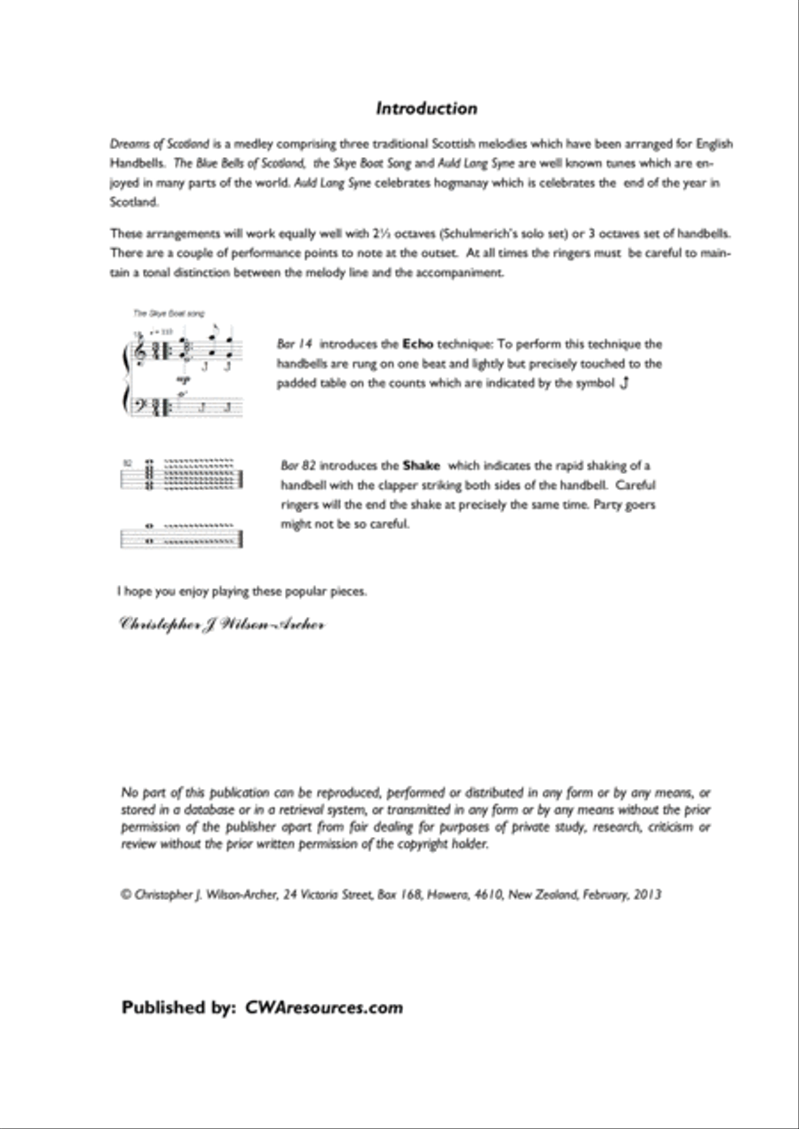 Dreams of Scotland Handbell Choir scores gallery preview page 2