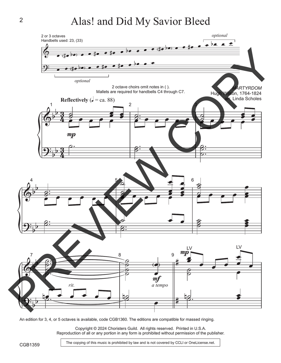 Alas! and Did My Savior Bleed (2-3 octaves) 3-Octaves scores gallery preview page 2