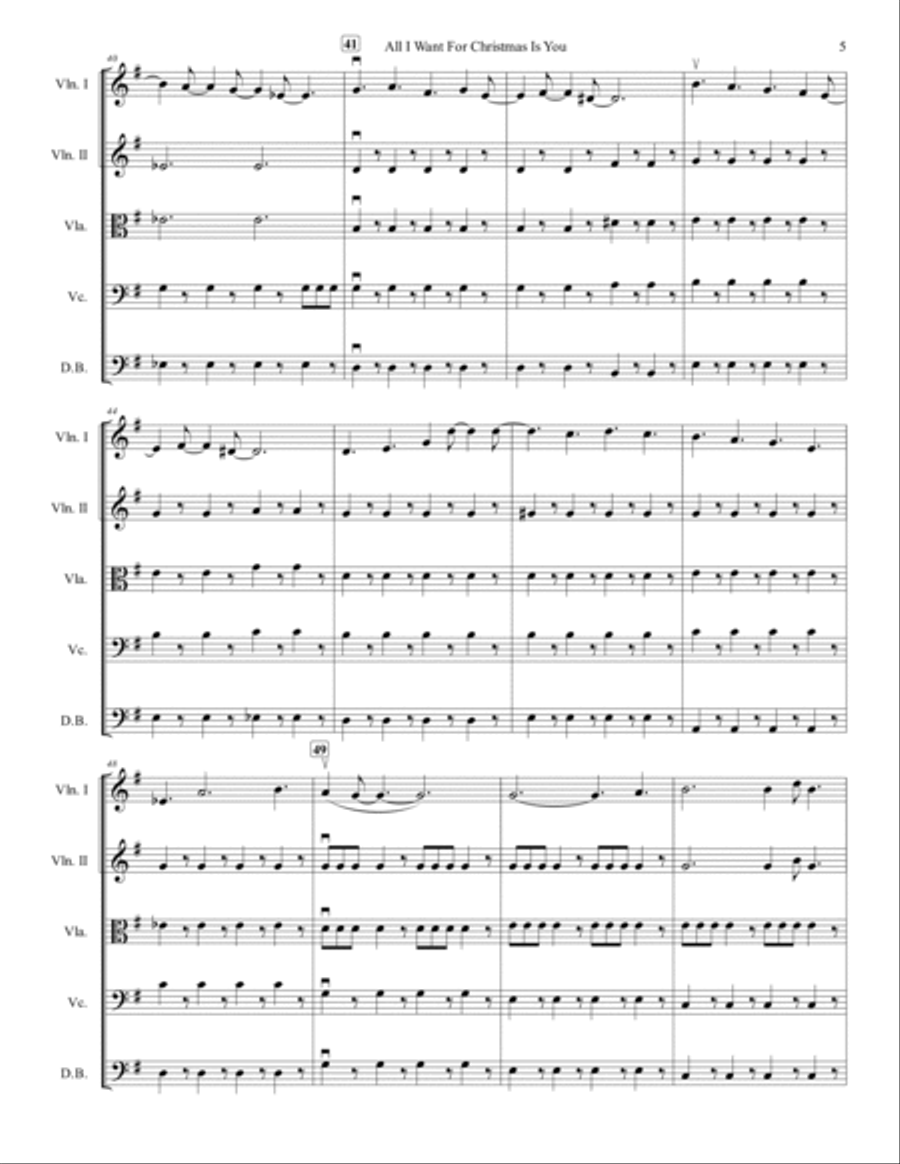 All I Want For Christmas Is You String Orchestra scores gallery preview page 5