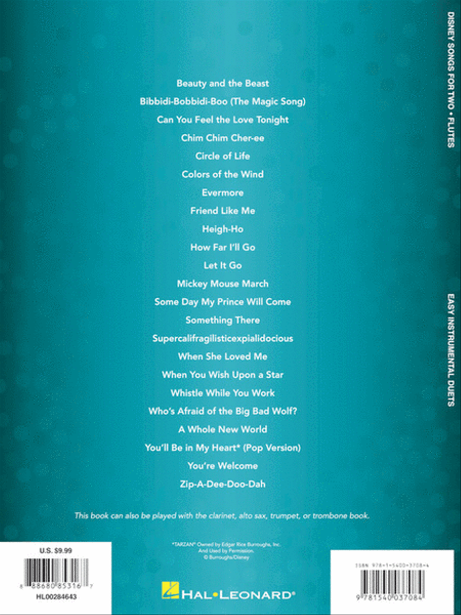 Disney Songs for Two Flutes Flute Duet scores gallery preview page 6