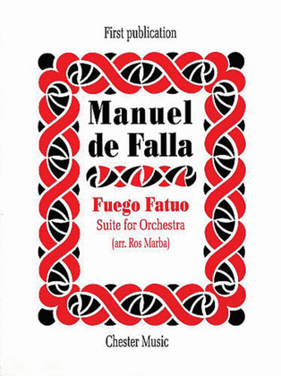 Book cover for De Falla: Fuego Fatuo Suite For Orchestra (Full Score)