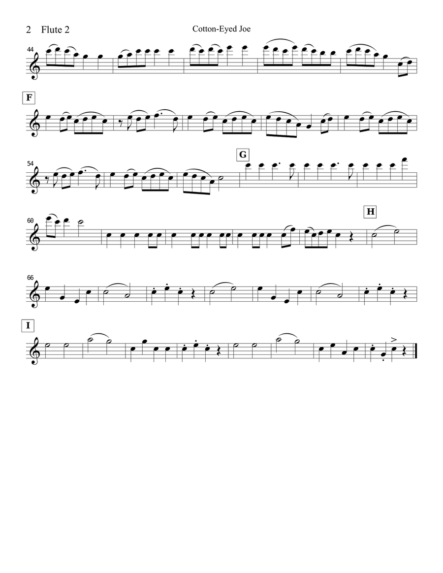 Cotton-Eyed Joe for Woodwind Duets Woodwind Duet scores gallery preview page 4