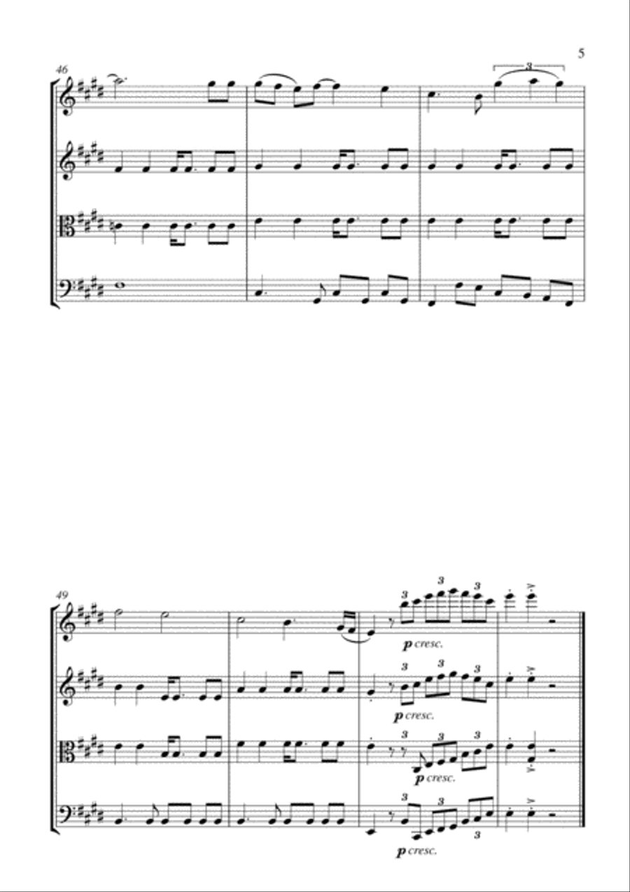 Isn't She Lovely Isn't She Lovely String Quartet scores gallery preview page 5