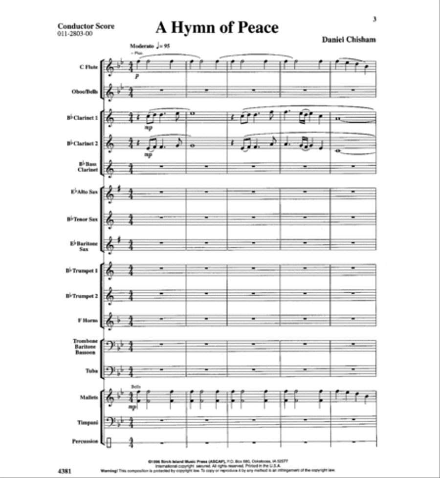 A Hymn of Peace Concert Band scores gallery preview page 2