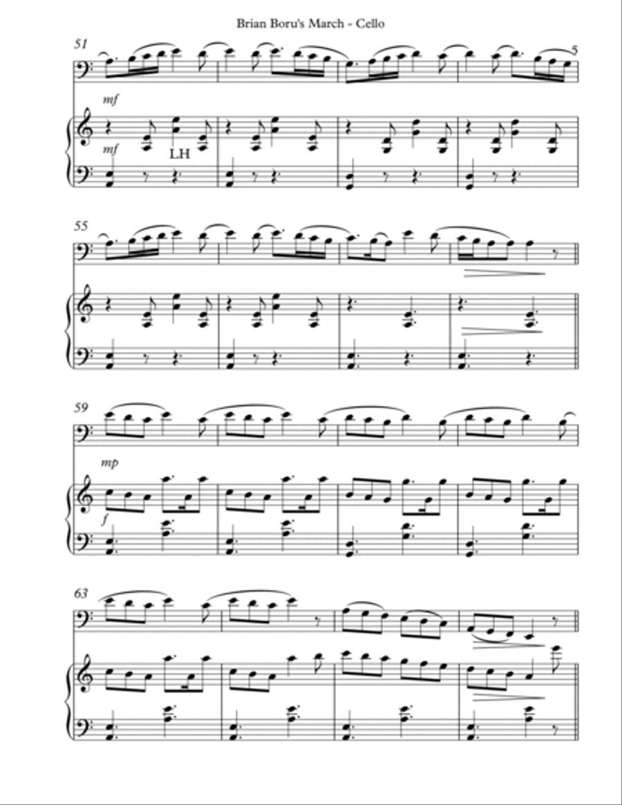 Brian Boru’s March, Duet for Cello and Harp String Duet scores gallery preview page 5
