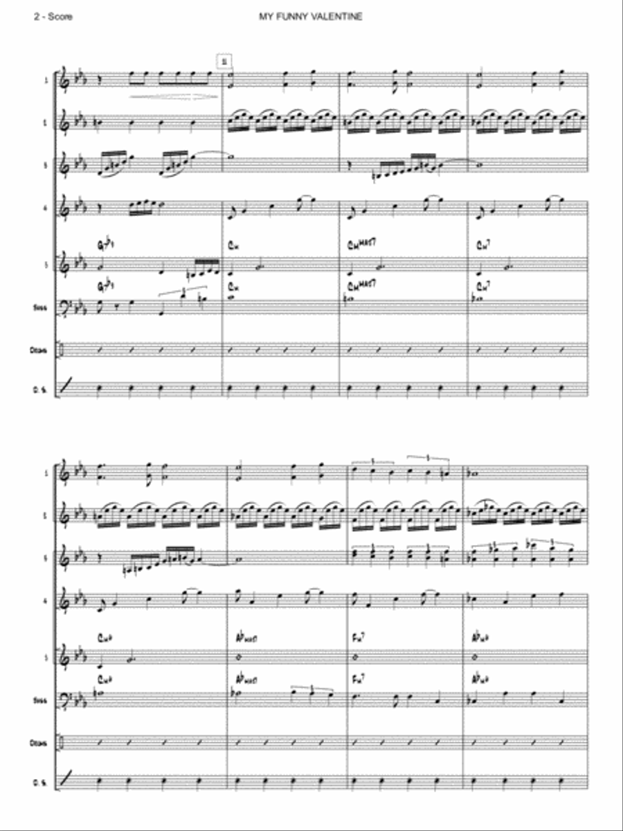 My Funny Valentine Small Ensemble scores gallery preview page 2