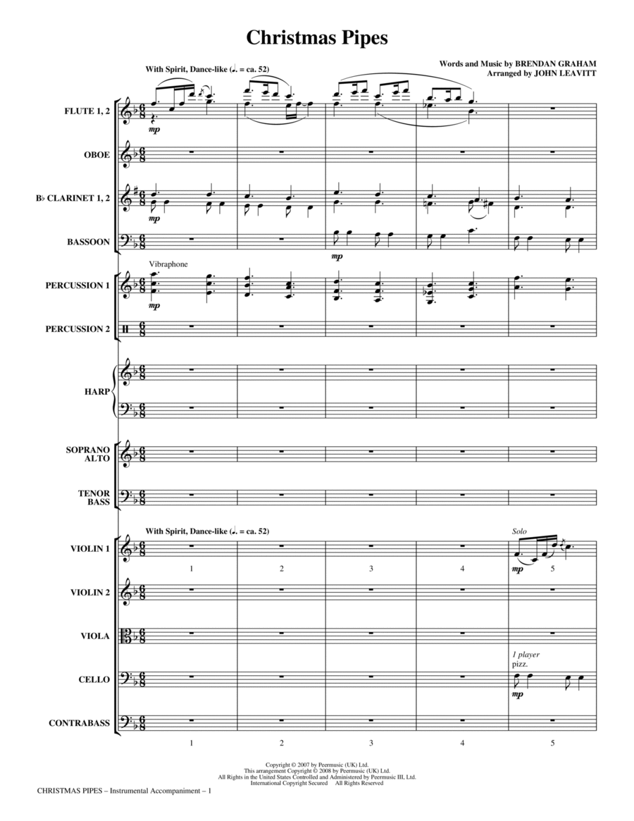 Christmas Pipes - Full Score Choir scores gallery preview page 1