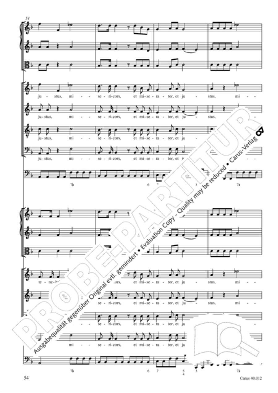 Beatus vir (How blest is he) Psalm 111 4-Part scores gallery preview page 55