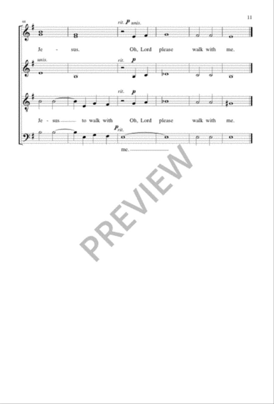 I Want Jesus to Walk with Me SSAATTBB scores gallery preview page 11