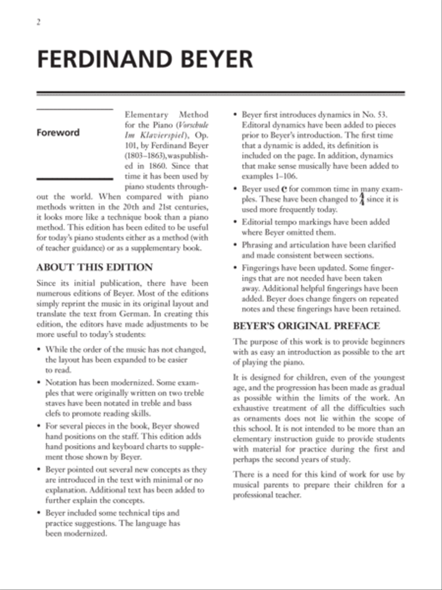 Elementary Method for the Piano, Op. 101 Piano Method scores gallery preview page 2
