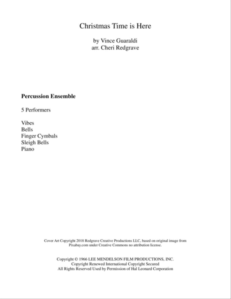 Christmas Time Is Here Percussion Ensemble scores gallery preview page 2