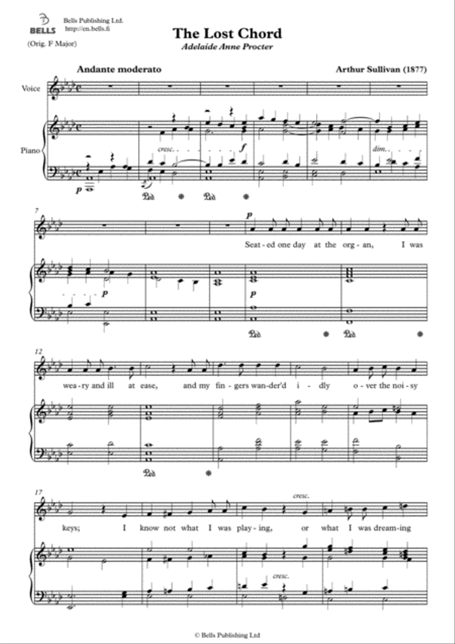 The Lost Chord (A-flat Major) Voice Solo scores gallery preview page 1