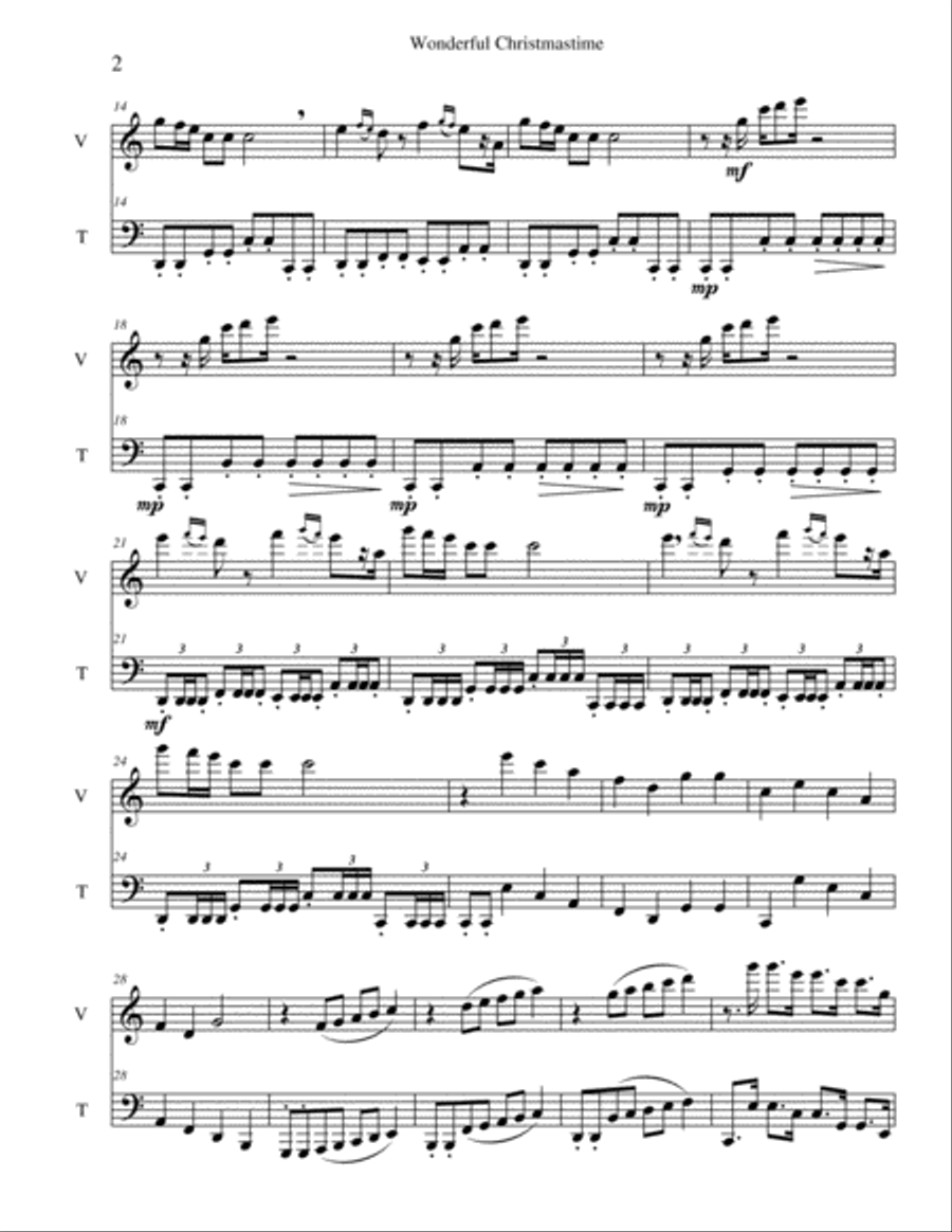Wonderful Christmastime Tuba scores gallery preview page 2