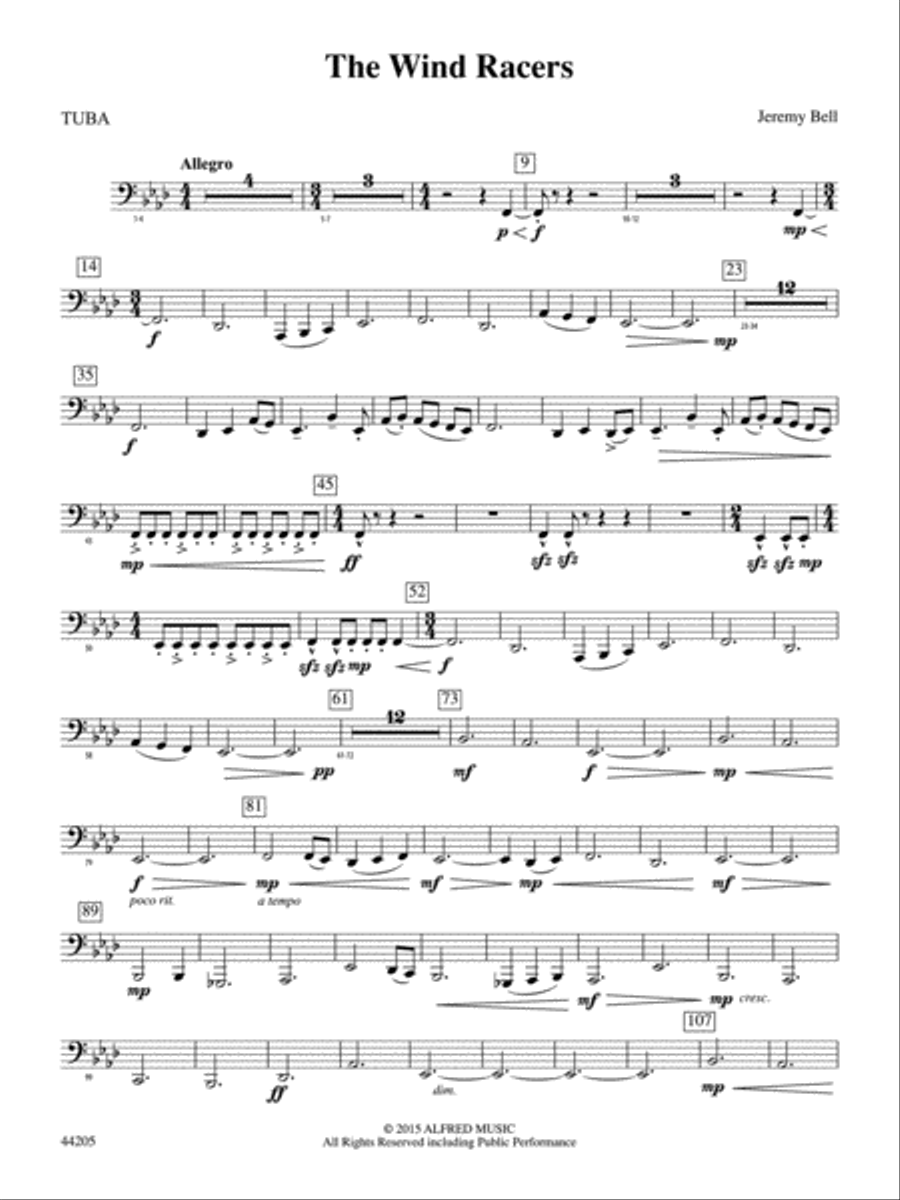 The Wind Racers: Tuba Concert Band scores gallery preview page 1