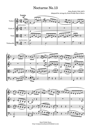 Nocturne No. 13 by John Field, adapted for string quartet by Scott Fields Davis