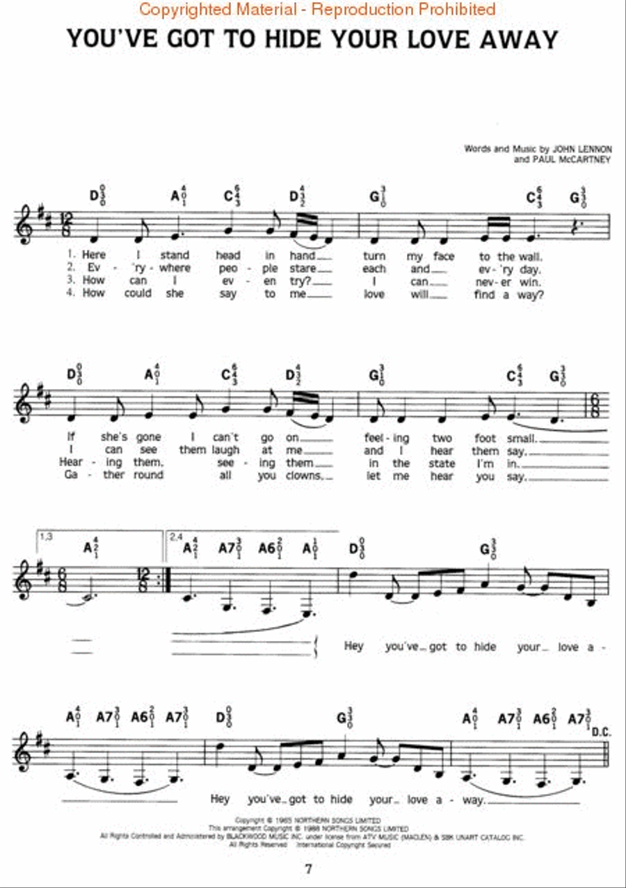 Hits of the Beatles Dulcimer scores gallery preview page 3