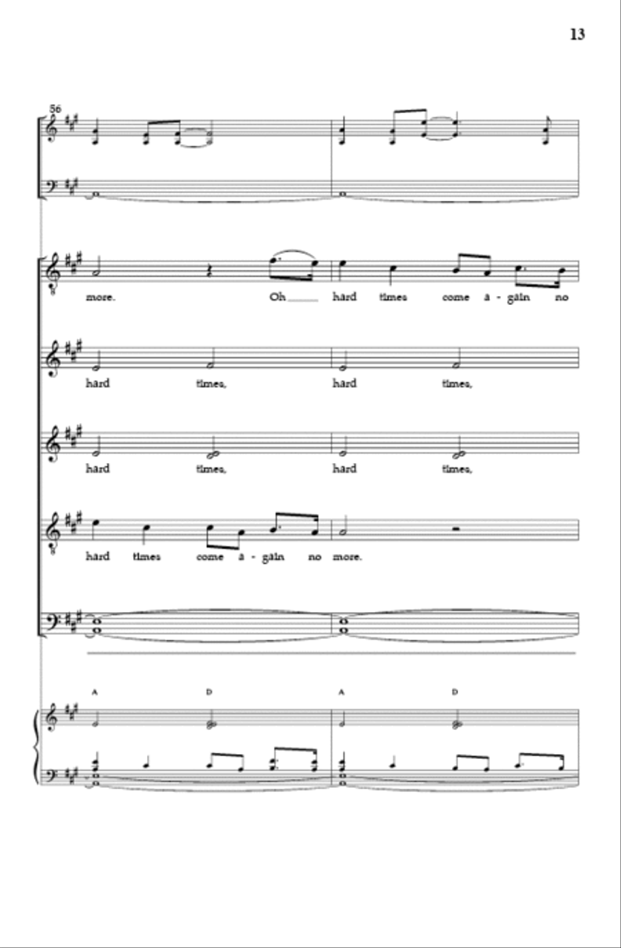 Hard Times (SATB) Hard Times (SATB) 4-Part scores gallery preview page 12