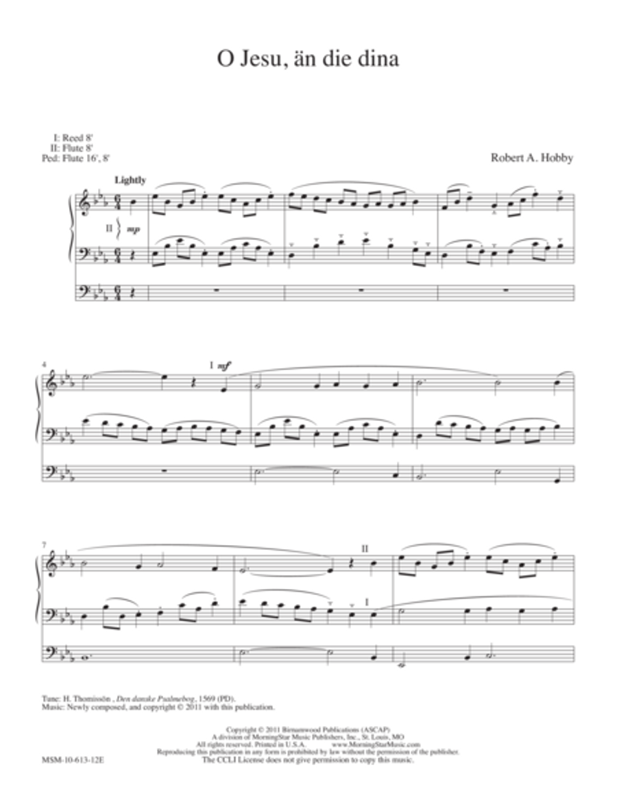 O Jesu, än die dina Organ scores gallery preview page 1