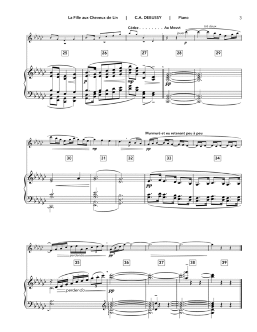 La Fille aux Cheveux de Lin (The Girl with the Flaxen Hair) Soprano Saxophone scores gallery preview page 3