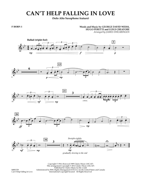 Can't Help Falling In Love (Solo Alto Saxophone Feature) - F Horn 1
