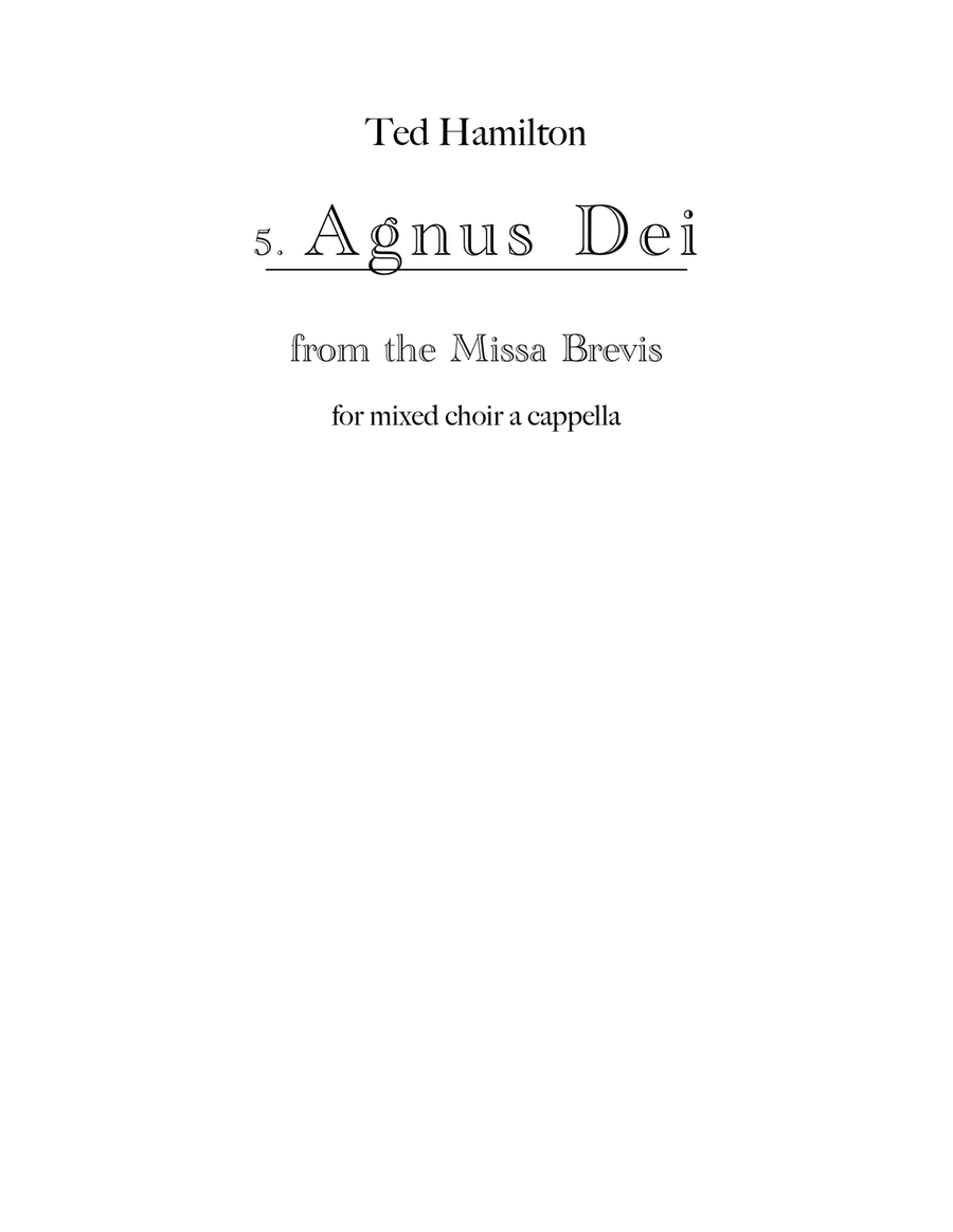 Missa Brevis 5.Agnus Dei 4-Part scores gallery preview page 1