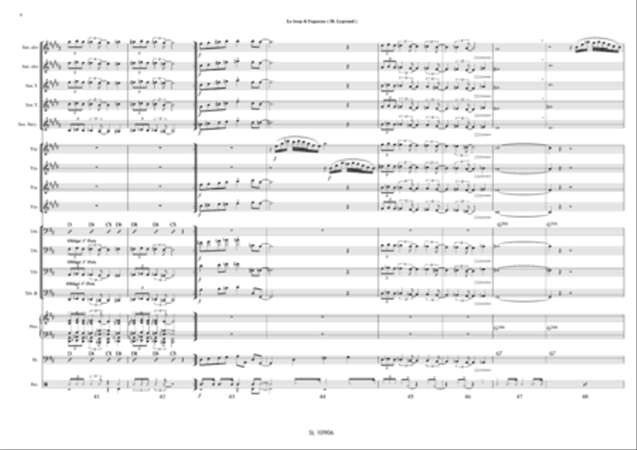 Le loup et l'agneau pour trombone solo et big band Jazz Ensemble scores gallery preview page 7