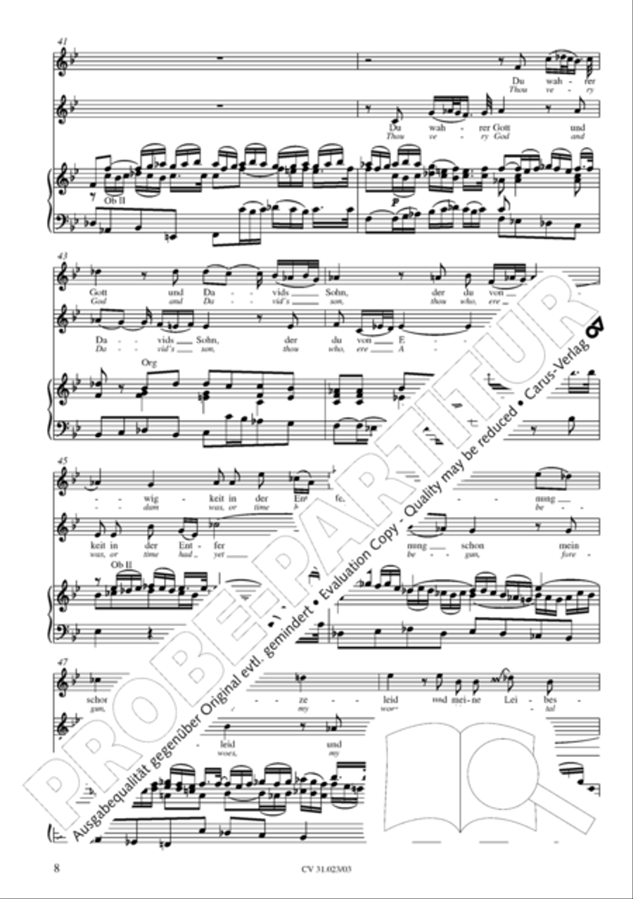 Thou very God and David's Son (3rd version) (Du wahrer Gott und Davids Sohn) 4-Part scores gallery preview page 9