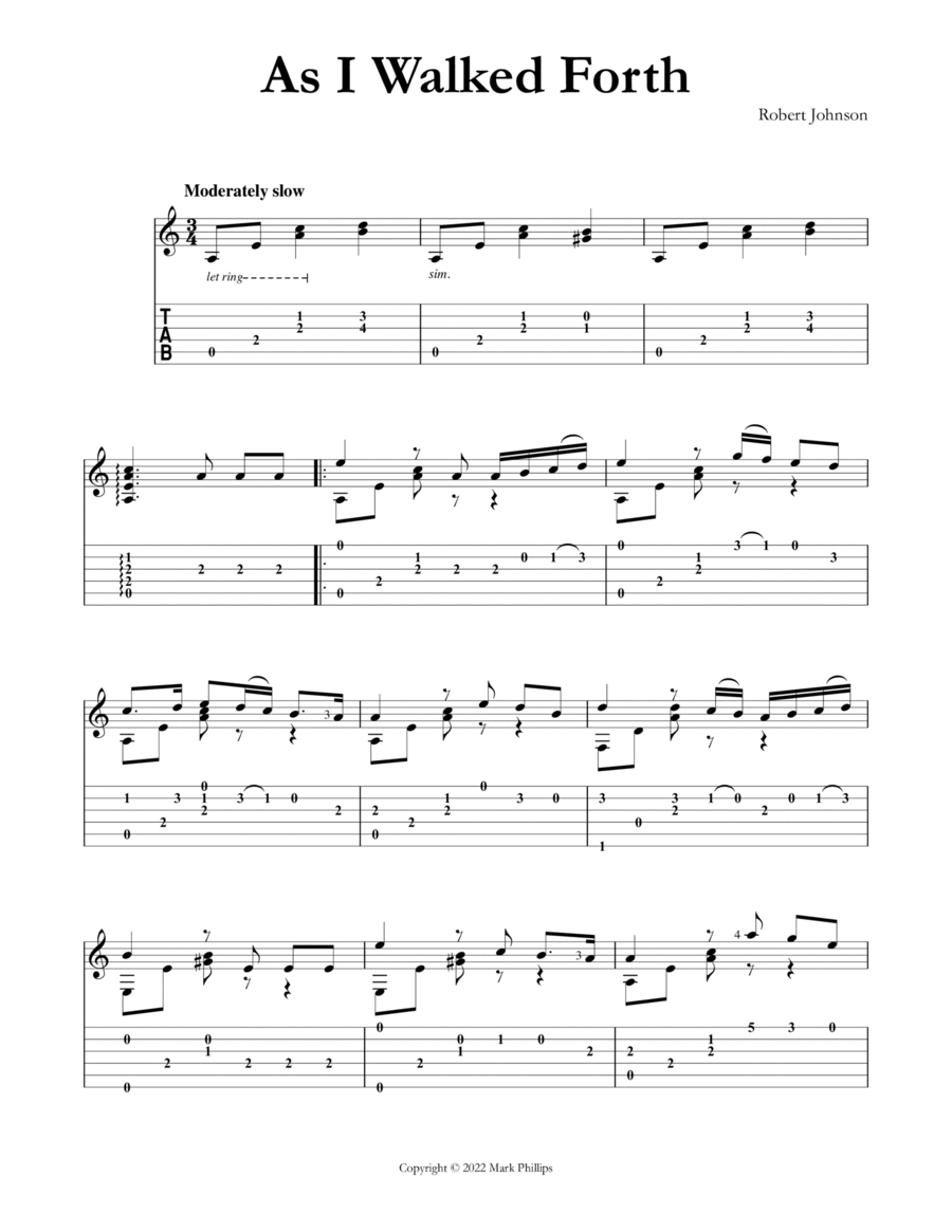 As I Walked Forth As I Walked Forth Classical Guitar scores gallery preview page 1