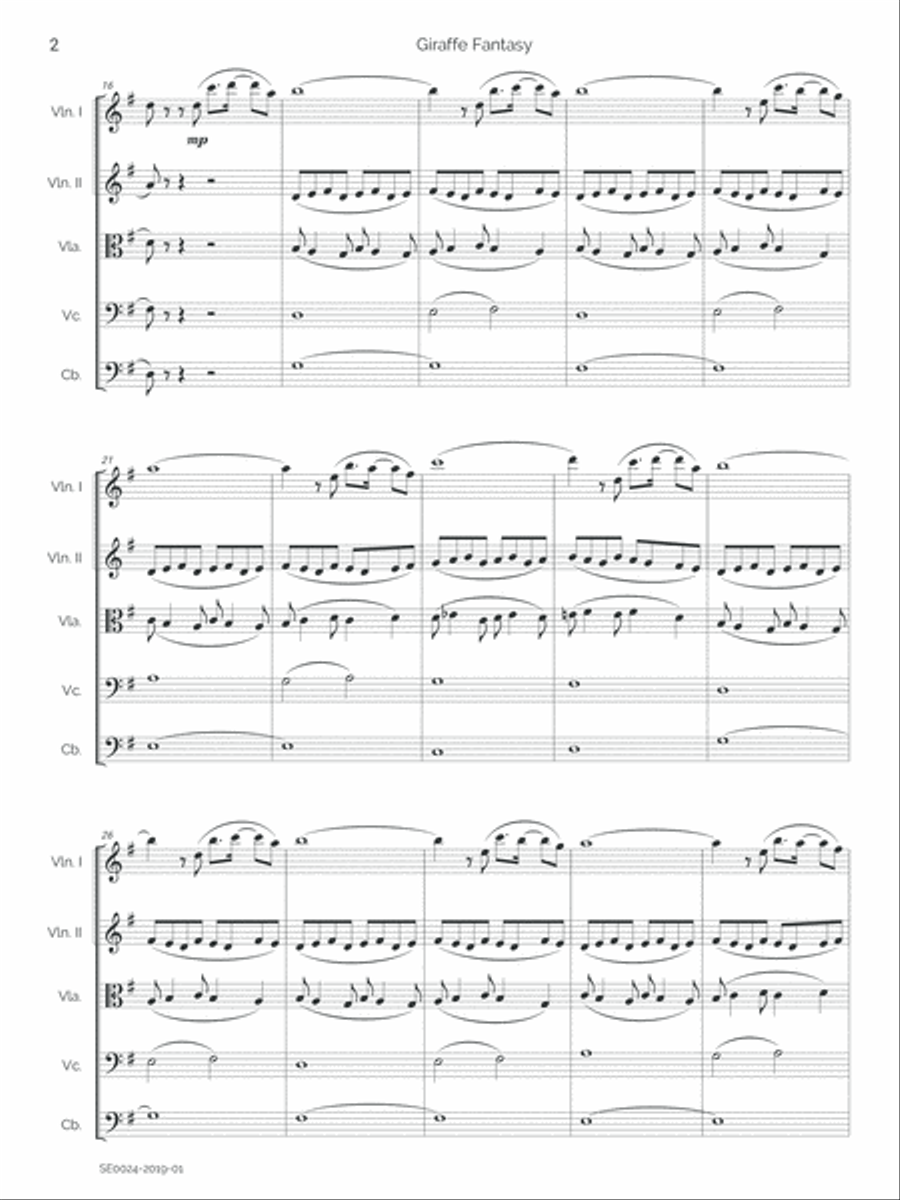 Giraffe Fantasy String Quintet scores gallery preview page 5