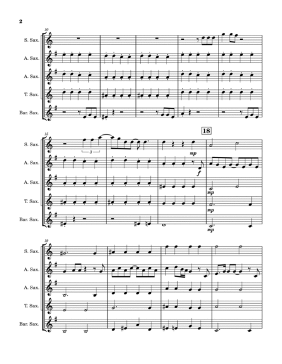 Cold As Ice Saxophone Quintet scores gallery preview page 3